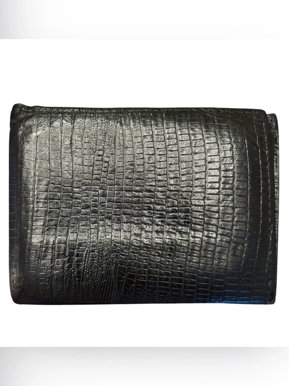 Men’s Lizard Embossed Leather Bi Fold Wallet